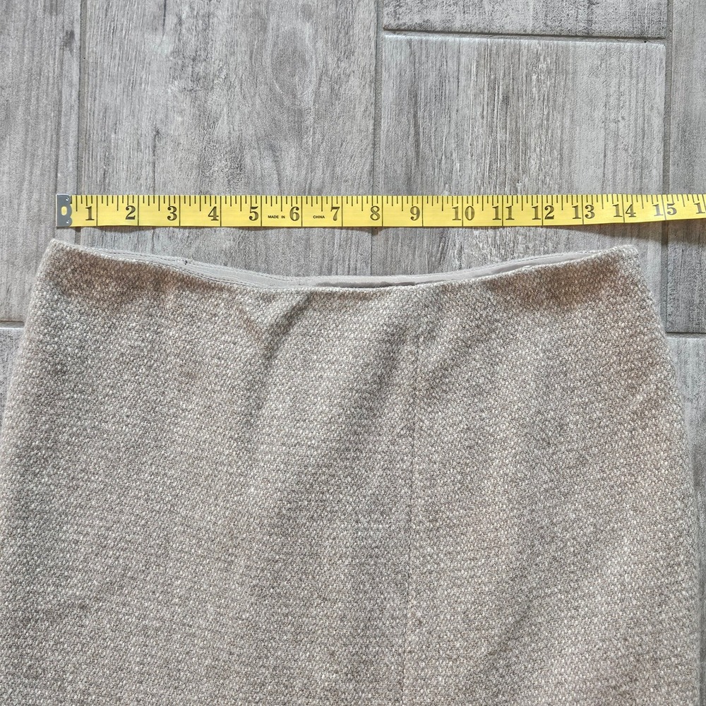 Ralph Lauren Beige Tweed‎ Skirt Size 4 Black Label Ruffle Flounce Hem Wool Blend - Picture 3 of 10